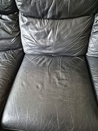 Black leather recliner sofa - black,