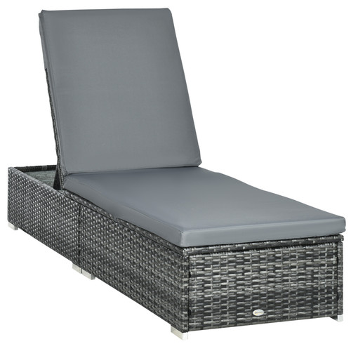 Chaise lounge grey wicker - lounge,