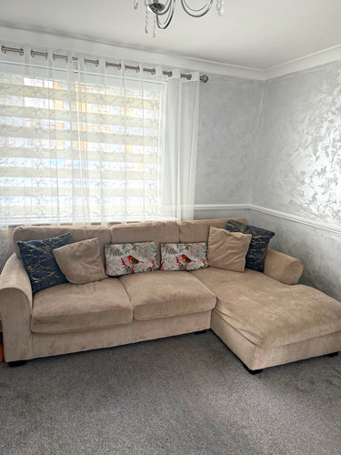 Beige 100 cotton - cotton, sofa
