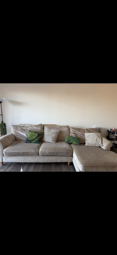 Next beige fabric corner sofa - fabric,