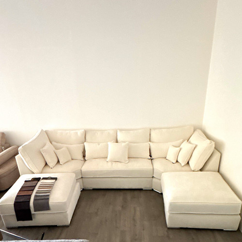 Cream corner sectional sofa - sectional,